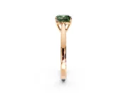 Solitaire Engagement Ring Setting for Fancy Green Cushion Cut Center with Open Cathedral Shoulders and Prong Head in Rose Gold