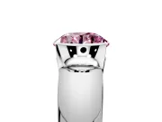 Tension Engagement Ring Setting for Fancy Pink Round Cut Center with Wide Flat Band and Tension Head in Sterling Silver