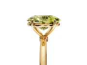 Solitaire Engagement Ring Setting for Fancy Yellow Oval Center with Straight Thin Band and Prong Head in Yellow Gold