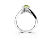 Solitaire Engagement Ring Setting for Fancy Yellow Marquise Center with Crossover Accents and Prong Head in Platinum