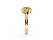 Cluster Engagement Ring Setting for Fancy Yellow Round Cut Center with Milgrain Shoulder Clusters and Prong Head in Yellow Gold