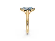 Solitaire Engagement Ring Setting for Fancy Blue Marquise Center with Cathedral Band and Prong Head in Yellow Gold