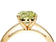 Solitaire Engagement Ring Setting for Fancy Yellow Cushion Cut Center with Basket Rail and Prong Head in Yellow Gold