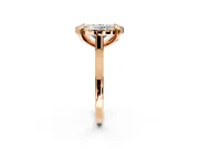 Single Halo Engagement Ring Setting for Fancy Blue Oval Center with Corner Claws, Plain Band and Prong Head in Rose Gold
