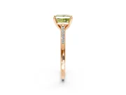Solitaire Engagement Ring Setting for Fancy Yellow Princess Cut Center with Channel Accents and Prong Head in Rose Gold