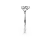 Solitaire Engagement Ring Setting for Pear-Shaped Center with Straight Thin Band and Prong Head in Platinum