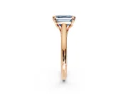 Solitaire Engagement Ring Setting for Fancy Blue Asscher Cut Center with Cathedral Band and Prong Head in Rose Gold