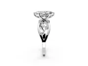 Solitaire Engagement Ring Setting for Marquise Center with Criss-Cross Accent Band and Prong Head in Sterling Silver