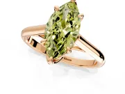 Solitaire Engagement Ring Setting for Fancy Yellow Marquise Center with Cathedral Band and Prong Head in Rose Gold