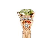Solitaire Engagement Ring Setting for Fancy Yellow Heart-Shaped Center with Filigree Band and Prong Head in Rose Gold