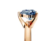 Solitaire Engagement Ring Setting for Fancy Blue Heart-Shaped Center with Wire Band and Prong Head in Rose Gold