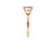 Minimalist Solitaire Engagement Ring Setting for Fancy Pink Radiant Cut Center with Thin Band and Prong Head in Rose Gold