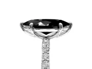 Solitaire Engagement Ring Setting for Fancy Black Marquise Center with Pave Accents and Prong Head in Platinum