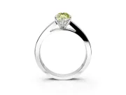 Solitaire Engagement Ring Setting for Fancy Yellow Marquise Center with Princess Cut Channel Band and Prong Head in White Gold