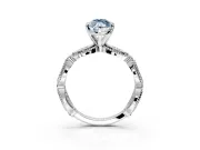 Solitaire Engagement Ring Setting for Fancy Blue Marquise Center with Marquise Panel Band and Prong Head in Sterling Silver