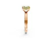 Solitaire Engagement Ring Setting for Fancy Yellow Asscher Cut Center with Wide Knife Ridge Band and Prong Head in Rose Gold