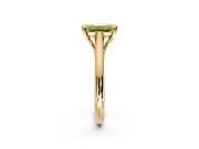 Solitaire Engagement Ring Setting for Fancy Yellow Emerald Cut Center with Cathedral Band and Prong Head in Yellow Gold