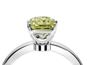 Solitaire Engagement Ring Setting for Fancy Yellow Radiant Cut Center with Plain Band and Tulip Prong Head in Sterling Silver