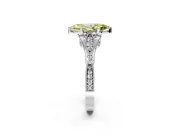 Solitaire Engagement Ring Setting for Fancy Yellow Marquise Center with Marquise and Bezel Accents and Prong Head in White Gold