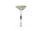 Solitaire Engagement Ring Setting for Fancy Yellow Marquise Center with Plain Split Shank and Prong Head in Sterling Silver