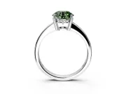 Solitaire Engagement Ring Setting for Fancy Green Round Cut Center with Channel-Set Accent Band and Prong Head in Platinum