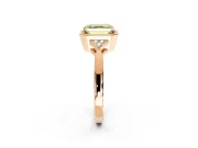 Cluster Engagement Ring Setting for Fancy Yellow Asscher Cut Center with Milgrain Shoulder Clusters and Prong Head in Rose Gold