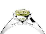 Solitaire Engagement Ring Setting for Fancy Yellow Radiant Cut Center with Tapered Shoulders and Prong Head in White Gold