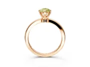 Solitaire Engagement Ring Setting for Fancy Yellow Pear-Shaped Center with Plain Band and Tulip Prong Head in Rose Gold