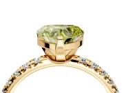 Solitaire Engagement Ring Setting for Fancy Yellow Heart-Shaped Center with Large Accents and Prong Head in Yellow Gold