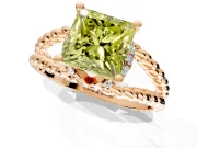 Halo Engagement Ring Setting for Fancy Yellow Princess Cut Center with Rope Twist Split Shank and Prong Head in Rose Gold