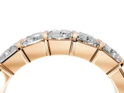 Princess Cut Lab-Grown Diamond 5 Stone Channel Wedding Band with Bar Prongs in Rose Gold