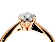 Solitaire Engagement Ring Setting for Pear-Shaped Center with Knife Ridge Band and Claw Prong Head in Rose Gold