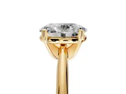Solitaire Engagement Ring Setting for Oval Center with Knife Ridge Band and Claw Prong Head in Yellow Gold