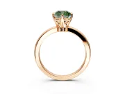 Solitaire Engagement Ring Setting for Fancy Green Cushion Cut Center with Plain Band and Tulip Prong Head in Rose Gold