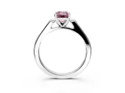 Solitaire Engagement Ring Setting for Fancy Pink Emerald Cut Center with Channel Accents and Prong Head in Platinum