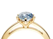 Solitaire Engagement Ring Setting for Fancy Blue Marquise Center with Basket Rail and Prong Head in Yellow Gold