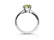 Solitaire Engagement Ring Setting for Fancy Yellow Heart-Shaped Center with Knife Ridge Band and Claw Prong Head in White Gold