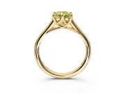 Solitaire Engagement Ring Setting for Fancy Yellow Radiant Cut Center with Cathedral Band and Prong Head in Yellow Gold