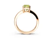 Solitaire Engagement Ring Setting for Fancy Yellow Cushion Cut Center with Plain Band and Flat Tab Prong Head in Rose Gold