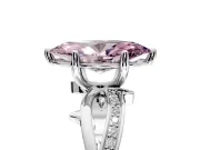 Solitaire Engagement Ring Setting for Fancy Pink Marquise Center with Pave and Plain Crossover Band and Prong Head in Sterling Silver
