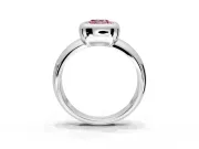 Solitaire Engagement Ring Setting for Fancy Pink Cushion Cut Center with Wide Band and Bezel Head in Platinum