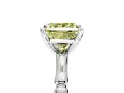 Solitaire Engagement Ring Setting for Fancy Yellow Princess Cut Center with Bamboo Band and Prong Head in Platinum