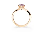 Solitaire Engagement Ring Setting for Fancy Pink Oval Center with Plain Split Shank and Prong Head in Rose Gold