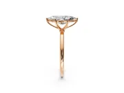 Solitaire Engagement Ring Setting for Marquise Center with Straight Thin Band and Prong Head in Rose Gold