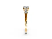 5 Stone Engagement Ring Setting for Cushion Cut Center with Equal Close-Set Accents and Prong Head in Yellow Gold