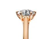 Solitaire Engagement Ring Setting for Round Cut Center with Cathedral Band and Prong Head in Rose Gold