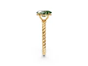 Solitaire Engagement Ring Setting for Fancy Green Oval Center with Plain Twisted Rope Band and Prong Head in Yellow Gold