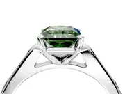 Solitaire Engagement Ring Setting for Fancy Green Radiant Cut Center with Channel Accents and Prong Head in Platinum