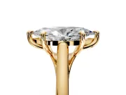 Solitaire Engagement Ring Setting for Marquise Center with Cathedral Band and Prong Head in Yellow Gold