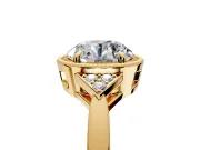 Cluster Engagement Ring Setting for Round Cut Center with Milgrain Shoulder Clusters and Prong Head in Yellow Gold